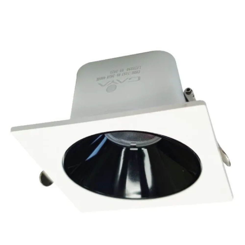 SPOT LED MIRA 18W BIVOLT LUZ AMARELA 2700K 1800LM 24G BRANCO PRETO QUADRADO - GAYA