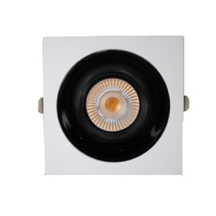 SPOT LED MIRA QUADRADO 7W BIVOLT LUZ NEUTRA 4000K 700LM 24G BRANCO E PRETO - GAYA