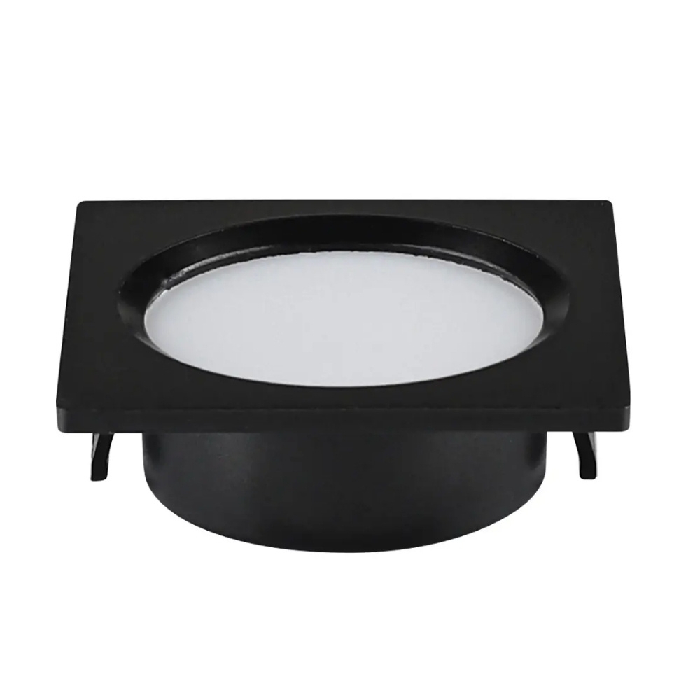 SPOT LED WOODY EMBUTIR 2W BIVOLT LUZ AMARELA 3000K 80LM QUADRADO PRETO - GAYA