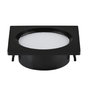 SPOT LED WOODY EMBUTIR 2W BIVOLT LUZ AMARELA 3000K 80LM QUADRADO PRETO - GAYA