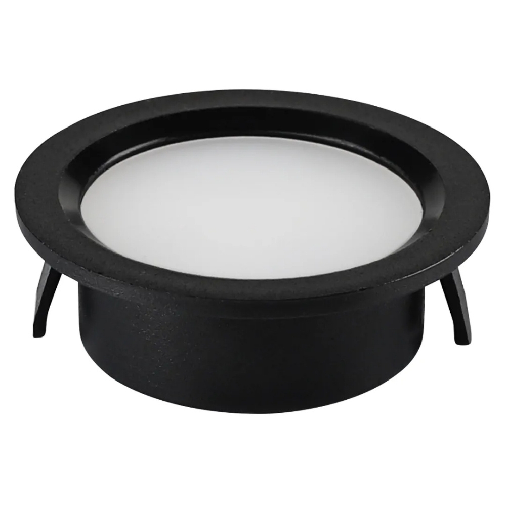 SPOT LED WOODY EMBUTIR 2W BIVOLT LUZ AMARELA 3000K 80LM REDONDO PRETO - GAYA