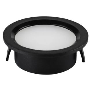 SPOT LED WOODY EMBUTIR 2W BIVOLT LUZ AMARELA 3000K 80LM REDONDO PRETO - GAYA