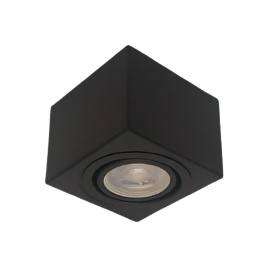 SPOT SOBREPOR PARA 1 LAMPADA PAR16 PRETO QUADRADO - GOLIGHT