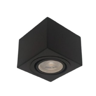 SPOT SOBREPOR PARA 1 LAMPADA PAR16 PRETO QUADRADO - GOLIGHT