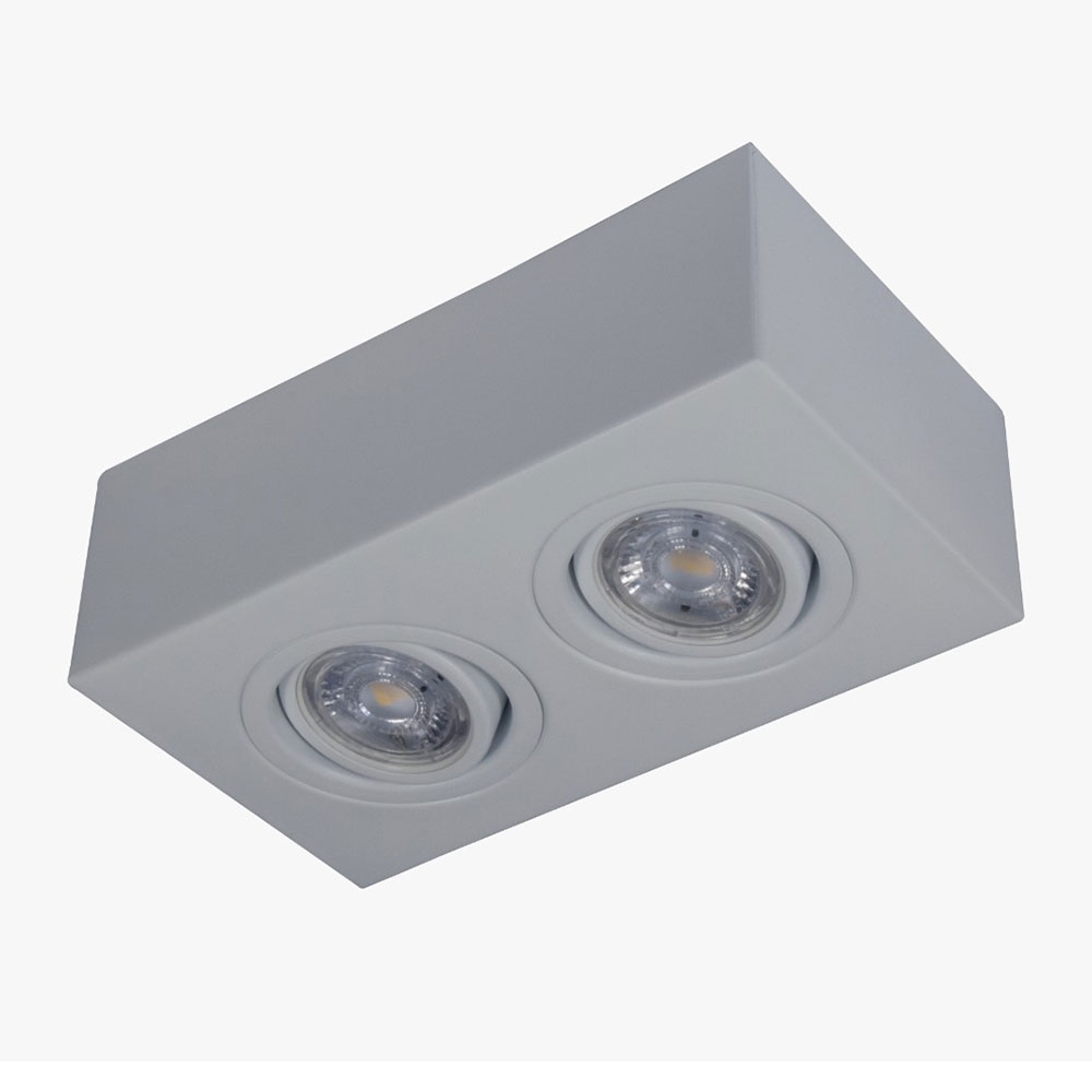 SPOT SOBREPOR PARA 2 LAMPADAS PAR16 GU10 DIRECIONAVEL BRANCO - GOLI