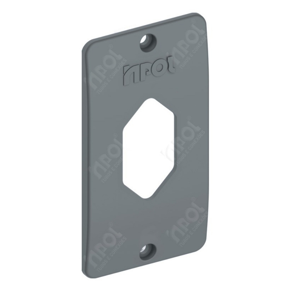 TAMPA PARA CONDULETE PVC 1/2X3/4 PARA 1 TOMADA VERTICAL CINZA - INPOL