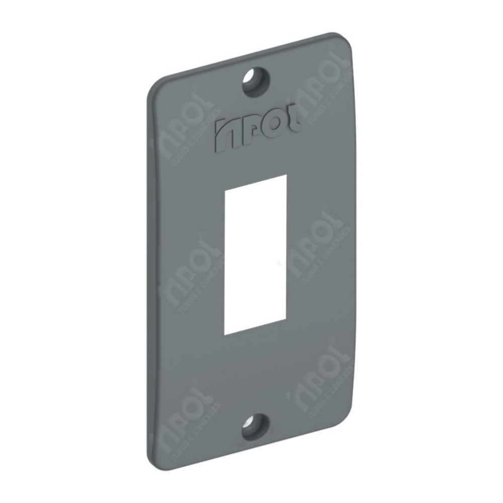 TAMPA PARA CONDULETE PVC 1 PARA 1 INTERRUPTOR VERTICAL CINZA - INPOL