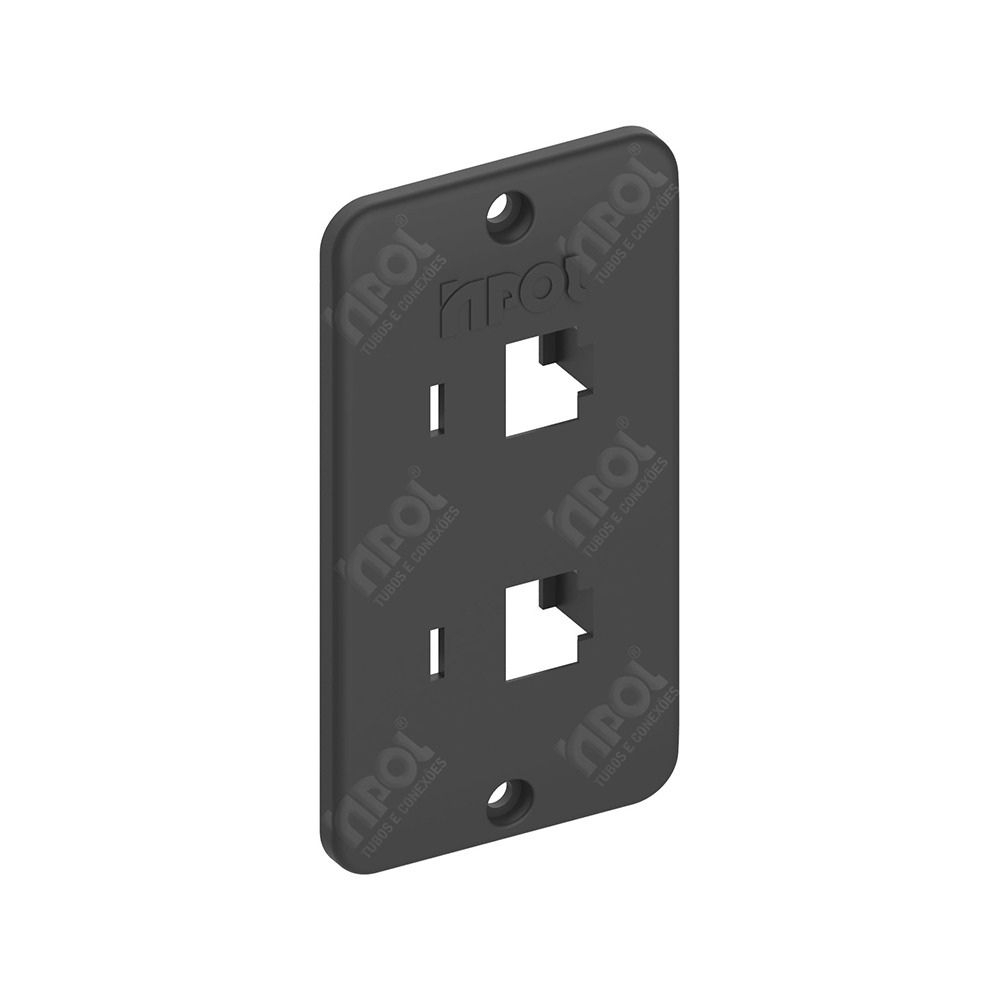 TAMPA PARA CONDULETE PVC 3/4 COM 2 FUROS RJ45 PRETO - INPOL
