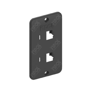 TAMPA PARA CONDULETE PVC 3/4 COM 2 FUROS RJ45 PRETO - INPOL