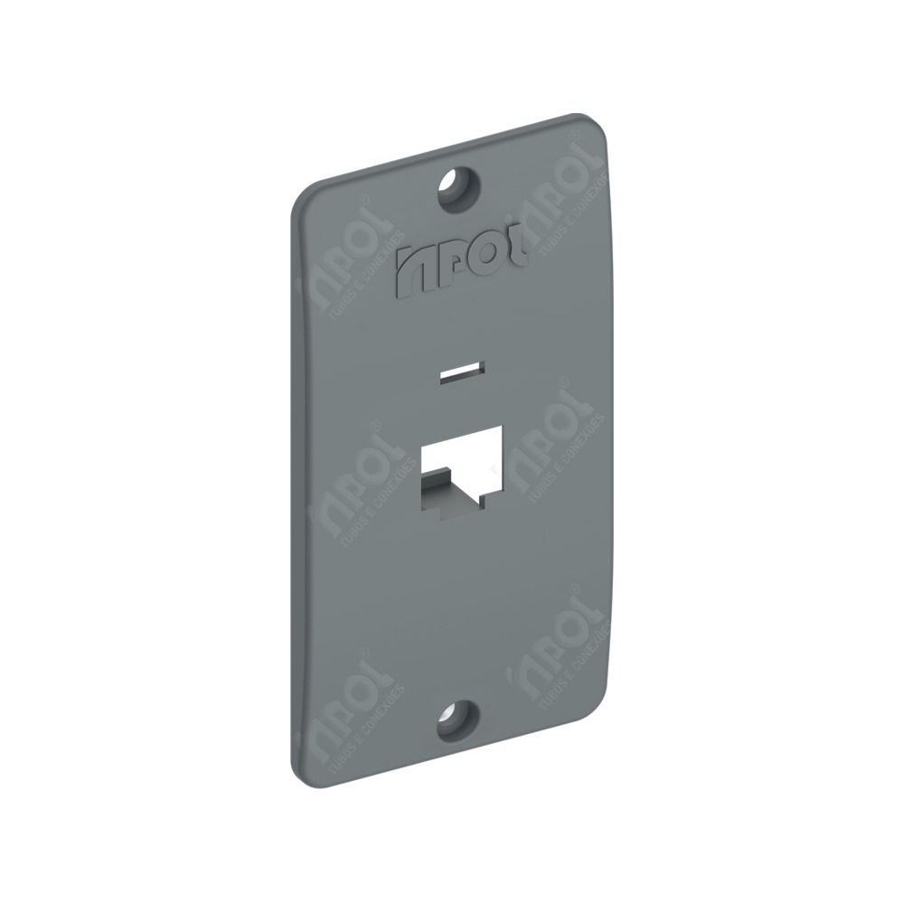 TAMPA PARA CONDULETE PVC 3/4 POLEGADA COM 1 FURO RJ45 CINZA - INPOL