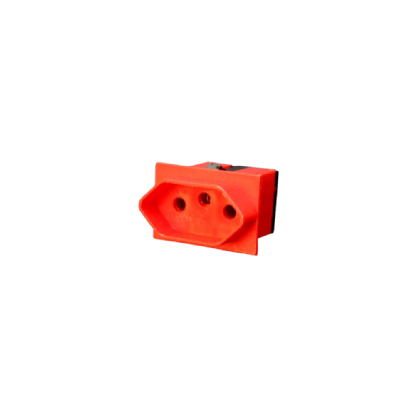 TOMADA 2 POLOS + TERRA PAINEL POCO INTERRUPTOR 16A VERMELHO COM RABICHO - TRANSMOBIL