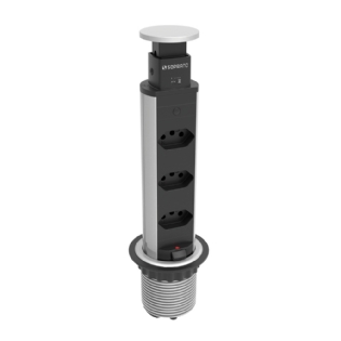 TORRE 3 TOMADAS 16A 3500W PRATA - SOPRANO